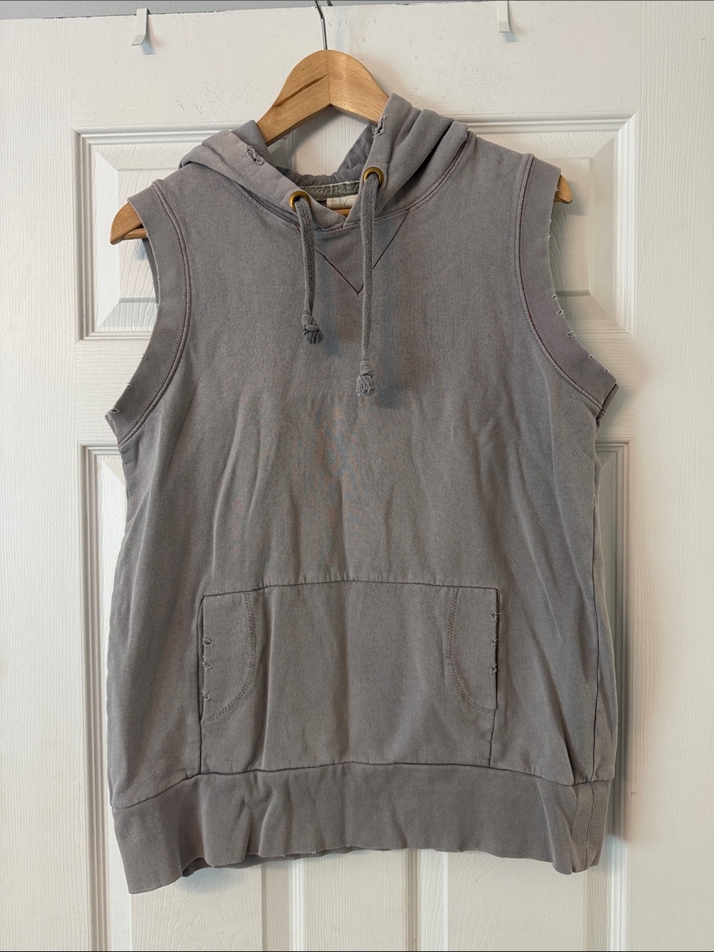 Free People Sleeveless Hooded Pullover in Gray